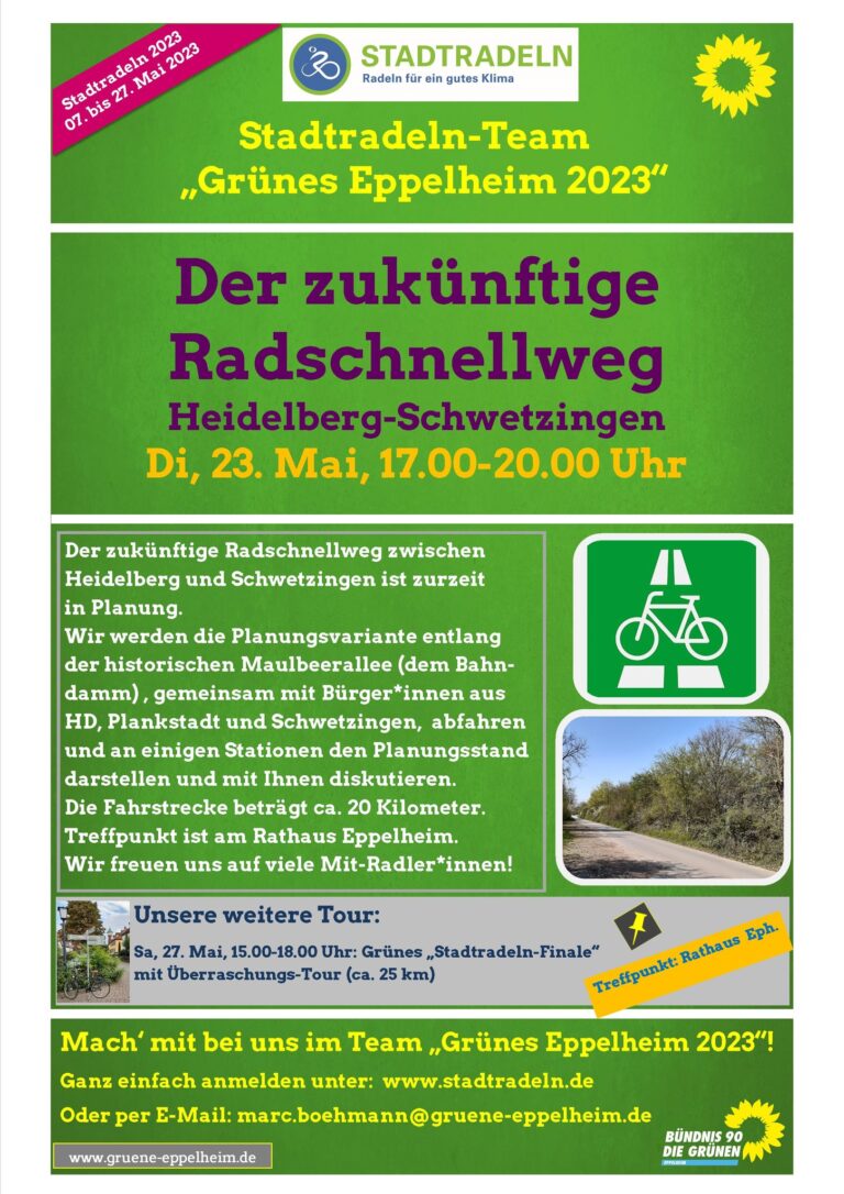 Stadtradeln auf dem Radschnellweg Heidelberg-Schwetzingen